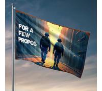 Drapeaux cool pour dortoir universitaire, deux soldats marchant dans une rue urbaine au coucher du soleil, drapeaux pour chambre d'adolescent, fille, homme, décoration de grotte (152 x 244 cm)