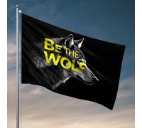 Drapeaux cool pour dortoir universitaire Embrassez votre loup intérieur drapeaux pour adolescents accessoires de bar extérieur décoration (60 x 90 cm)