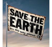 Drapeaux cool pour dortoir universitaire Protégez notre seule maison : Save The Earth Drapeau drapeaux pour adolescents Accessoires de bar en plein air Décoration (30 x 45 cm)