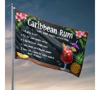 Drapeaux cool pour dortoir universitaire recette de cocktail au rhum des Caraïbes : un guide de boissons tropicales drapeaux pour chambre d'adolescentes, filles, hommes, décoration de grotte (60 x 90