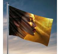 Drapeaux cool pour dortoir universitaire Une femme qui pleure avec une lumière dorée. Drapeaux pour chambre d'adolescentes, décoration de maison amusante (30 x 45 cm)