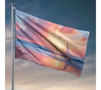 Drapeaux cool pour dortoir universitaire, voiliers glissant sur des eaux tranquilles au fur et à mesure que le soleil se couche, drapeau de jardin d'automne, décorations de chambre de garçons (30 x 45