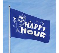 Drapeaux cool pour gars Happy Hour poisson drapeau royal drapeaux décoratifs maison drapeaux bateau drapeau (30 x 45 cm)