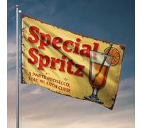 Drapeaux cool pour homme Cave Spritz spécial : un drapeau de recette de cocktail rafraîchissant Prosecco Accessoires de chambre à coucher Drapeaux décoratifs d'extérieur (120 x 180 cm)