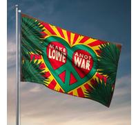 Drapeaux cool pour homme, grotte d'amour paisible, message sincère contre la guerre, décoration d'automne, cadeaux de chasse amusants (60 x 90 cm)