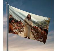 Drapeaux cool pour homme, grotte, Jésus et disciples dans le désert, drapeaux pour chambre de fille, accessoires de chambre cool pour t-shirt (60 x 90 cm)