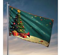 Drapeaux cool pour hommes arbre de Noël avec cadeaux et décorations, drapeau amusant pour mari, décorations de terrasse d'extérieur (60 x 90 cm)