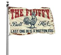 Drapeaux cool pour les gars avec inscription « The Fluffy Butt Hut Last One In Is A Rotten Egg » - Drapeaux décoratifs pour maison, bateau (60 x 90 cm)