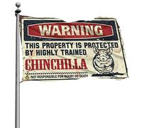 Drapeaux cool pour les gars de chambre Avertissement que cette propriété est protégée par un drapeau chinchilla hautement qualifié pour décoration de chambre d'homme (30 x 45 cm)