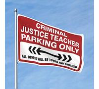 Drapeaux cool pour les gars, enseignant de justice pénale, parking uniquement, drapeaux de jardin amusants, décoration de chambre d'université pour les gars (taille : 152 x 244 cm)