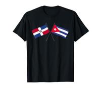 Drapeaux croisés de la République Dominicaine Cuba T-Shirt
