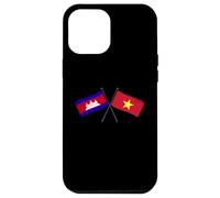 Drapeaux croisés du Cambodge Vietnam Coque pour iPhone 12 Pro Max