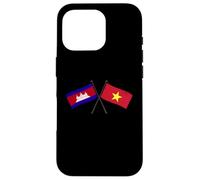 Drapeaux croisés du Cambodge Vietnam Coque pour iPhone 16 Pro