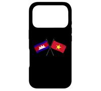 Drapeaux croisés du Cambodge Vietnam Coque pour iPhone 17 Pro