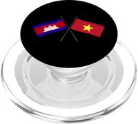 Drapeaux croisés du Cambodge Vietnam PopSockets PopGrip pour MagSafe
