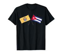 Drapeaux croisés du New Jersey Cuba Patrimoine cubain du New Jersey T-Shirt