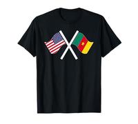 Drapeaux croisés USA et Cameroun Dual Roots T-Shirt