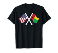 Drapeaux croisés USA et Guinée Bissau Dual Roots T-Shirt