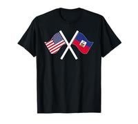 Drapeaux croisés USA et Haiti Dual Roots T-Shirt