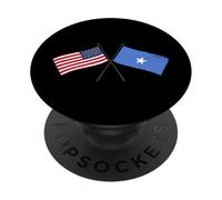 Drapeaux croisés USA Somalie American Somali Heritage PopSockets PopGrip Adhésif