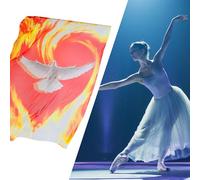 Drapeaux d'adoration pour la danse dans l'église | Tissu d'adoration du feu avec barres extensibles | Bannière de scène en mousseline de soie pour culte, concerts, événements chrétiens, répétitions de
