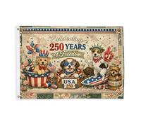 Drapeaux d'aigle pour extérieur, drapeau patriotique vintage pour chiens, étoiles, jour de l'indépendance, bannière décorative d'extérieur résistante à la décoloration pour porche, balcon, terrasse