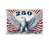 Drapeaux d'aigle pour extérieur, rayures vintage patriotiques et étoiles, drapeaux rouges avec bannière en corde, décoration d'extérieur résistante à la décoloration pour terrasse, patio, camping