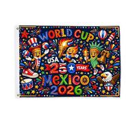 Drapeaux d'aigle pour l'extérieur, statue de dessin animé festif de la torche, drapeaux décoratifs pour extérieur avec œillets décoratifs pour porche, jardin, balcon, maison, 0,9 x 1,5 m