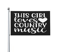 Drapeaux d'amateur de musique Cette fille aime la musique country Drapeau esthétique Décoration murale pour la maison, le jardin, la terrasse 0,9 x 1,5 m, Cette fille aime la musique country Tapisseri