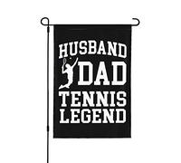 Drapeaux d'amateur de tennis Drapeaux de légende de tennis de papa de mari, drapeau de jardin de légende de tennis de mari papa drapeaux de jardin drôles 12 x 18 drapeau de jardin saisonnier double fa