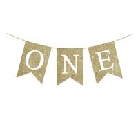 Drapeaux d'anniversaire élégants pour nourrissons - Bannières colorées en toile de jute - Bannières en toile de jute - Décoration de fête d'anniversaire