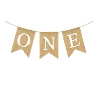 Drapeaux d'anniversaire élégants pour nourrissons - Bannières colorées en toile de jute - Bannières en toile de jute - Décoration de fête d'anniversaire