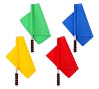 Drapeaux D'arbitre de Compétition, Poignées Ergonomiques | Tiges Métalliques Robustes, Polyester et Acier Inoxydable, Usage pour Sports et Événements, Couleurs Intenses
