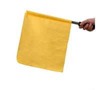 Drapeaux d'arbitre de football, équipement de ligne de football avec poteau en acier inoxydable et poignée en mousse, drapeau de signal en nylon pour jeux sportifs, assistant portable léger (jaune)