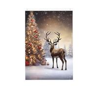 Drapeaux d'arbre de Noël et rennes pour l'extérieur 6 x 0,9 m - Impression verticale double face - Drapeau de jardin avec œillets - Drapeau de maison pour pelouse, porche, décoration d'intérieur
