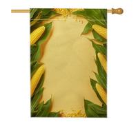 Drapeaux d'automne amusants pour la récolte de maïs, 71,1 x 101,6 cm pour l'extérieur, jolies cultures de ferme d'automne verticales standard en lin, drapeaux de maison, ferme de campagne, devant cour