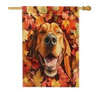 Drapeaux d'automne en toile de jute pour chien de sanglier, 71,1 x 101,6 cm, double face pour l'extérieur, drapeaux amusants en feuille d'érable d'automne en lin, drapeau de porche pour animal
