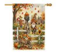 Drapeaux d'automne pour maison de chien dogue allemand, 71,1 x 101,6 cm double face pour extérieur, nain d'automne, récolte de ferme, drapeau vertical standard en toile pour la maison, l'épouvantail
