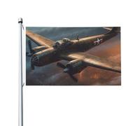 Drapeaux d'avions de la guerre mondiale pour l'extérieur 0,9 x 1,5 m, drapeau de jardin saisonnier double face avec œillets, drapeau d'extérieur pour décoration de maison, toile de fond pour photo