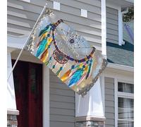 Drapeaux de 0,9 x 1,5 m 200D - Bannière lourde décorative d'extérieur - Attrape-rêves - Drapeau de bienvenue avec œillets en laiton - Drapeaux de jardin pour toutes les saisons - Bannière de