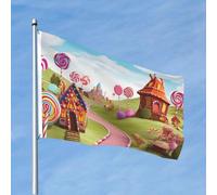 Drapeaux de 1,2 x 1,8 m - Drapeau de terre bonbon 200d - Décoration lourde - Drapeau de bienvenue avec œillets en laiton - Drapeaux de jardin pour mariage toutes saisons