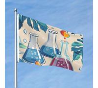 Drapeaux de 1,2 x 1,8 m - Drapeau imprimé chimie 200d - Décoration lourde - Drapeau de bienvenue avec œillets en laiton - Drapeaux de jardin pour mariage toutes saisons