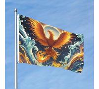 Drapeaux de 1,2 x 1,8 m - Phénix - Drapeau phénix - 200D - Décoration lourde - Drapeau d'extérieur avec œillets en laiton - Drapeaux de jardin pour mariage toutes saisons