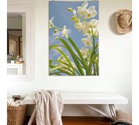 Drapeaux de 6,1 x 0,9 m avec fleurs d'orchidée, bannière de printemps frais 200D, drapeau de bienvenue avec œillets en laiton, drapeau de jardin pour toutes les saisons