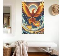 Drapeaux de 6,1 x 0,9 m double face Phénix feu et eau 200D Décoration lourde Drapeau de bienvenue extérieur avec œillets en laiton Drapeau de jardin pour mariage toutes saisons