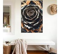 Drapeaux de 61 cm x 0,9 m en marbre noir et or rose 200D, décoration lourde, drapeau de bienvenue avec œillets en laiton, drapeau de jardin pour toutes les saisons