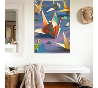 Drapeaux de 61 cm x 91 cm en papier origami - Bannière de grues en papier 200D - Décoration lourde - Drapeau de bienvenue avec œillets en laiton - Drapeau de jardin pour toutes les saisons