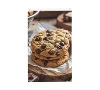 Drapeaux de 9,6 x 1,5 m double face aux pépites de chocolat - Drapeau de biscuits 200D - Décoration extérieure - Drapeau de bienvenue avec œillets en laiton - Drapeau de jardin pour mariage toutes