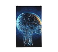 Drapeaux de 9,6 x 1,5 m double face avec intelligence artificielle - Drapeau cerveau 200d - Décoration lourde - Drapeau d'extérieur avec œillets en laiton - Drapeau de jardin pour mariage toutes
