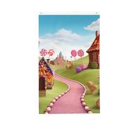 Drapeaux de 9,6 x 1,5 m double face - Drapeau de terre bonbon 200d - Décoration extérieure - Drapeau de bienvenue avec œillets en laiton - Drapeau de jardin pour mariage toutes saisons